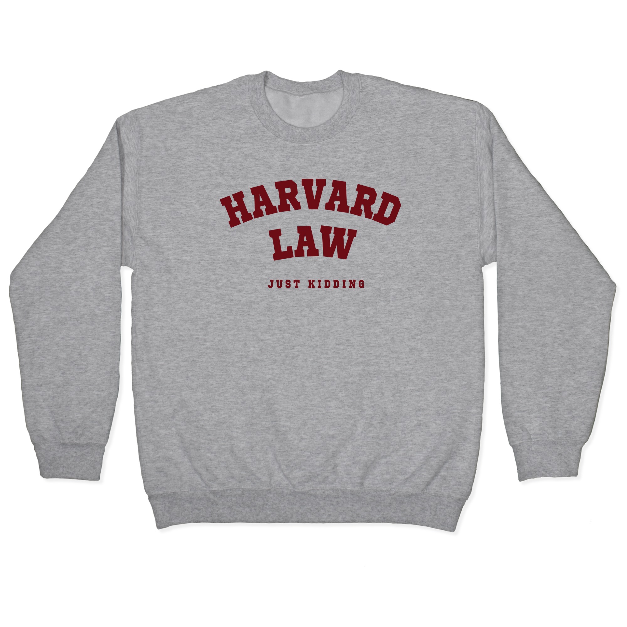 harvard law just kidding cropped sweatshirt