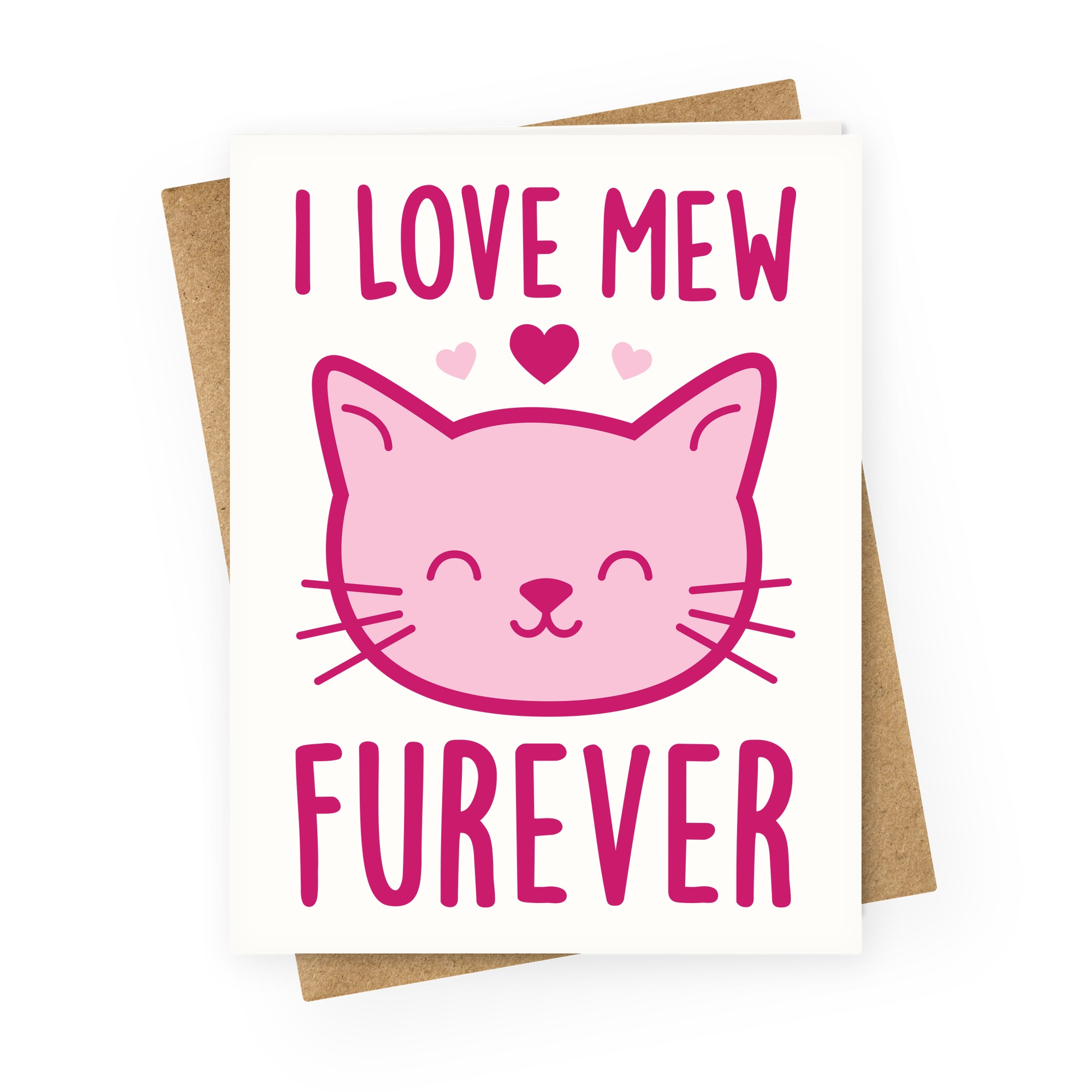 Cat Card. Love is Greeting Card. I Love Cats. Cute Card with Cat.