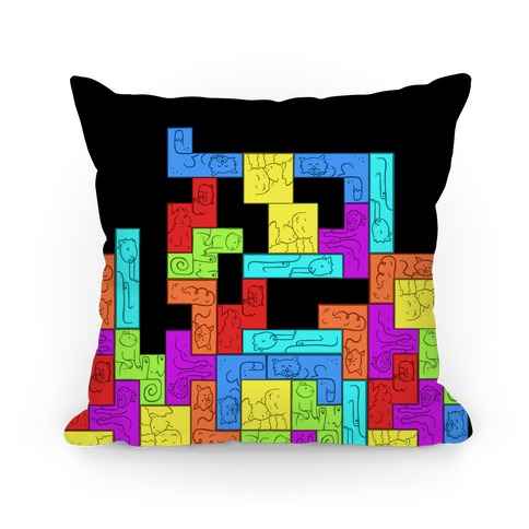 Tetris Cats Fail Pattern Pillows | LookHUMAN