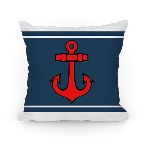 Anchors And Stripes Pillow