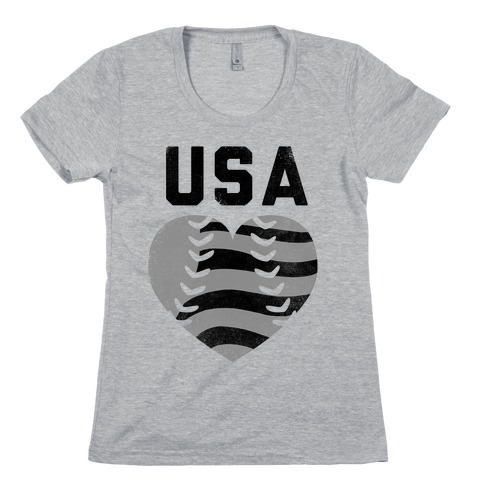 USA Baseball Love (Baseball Tee) Womens T-Shirt