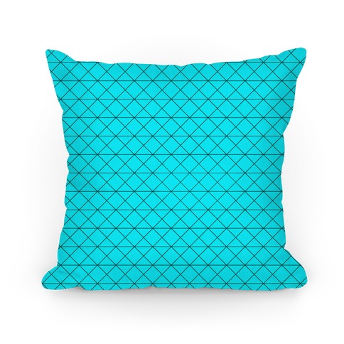 Teal Grid Pattern Pillow