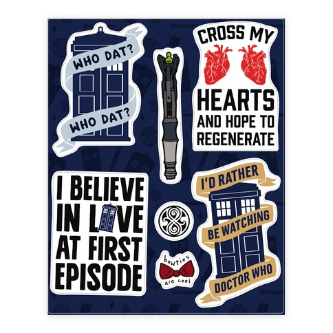 Doctor Who Fandom Stickers and Decal Sheet
