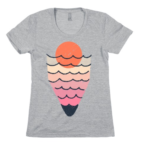 Tropical Ocean Sketch Womens T-Shirt
