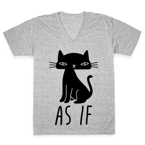 As If Cat V-Neck Tee Shirt