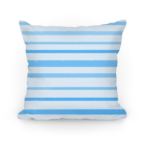 Blue Watercolor Stripe Pattern Pillow