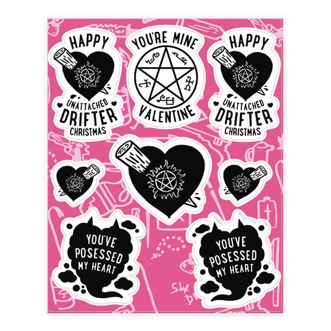 Supernatural Valentine's Day Stickers and Decal Sheet