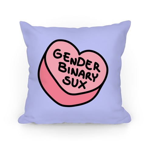 Feminist Conversation Heart (Gender Binary Sux) Pillow