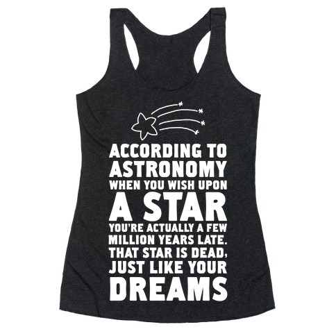 According to Astronomy all Your Dreams are Dead. Racerback Tank Top
