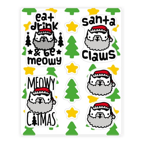 Meowy Catmas Stickers and Decal Sheet