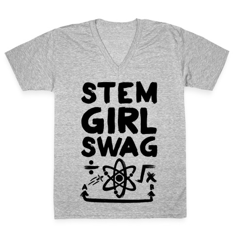 STEM Girl Swag V-Neck Tee Shirt