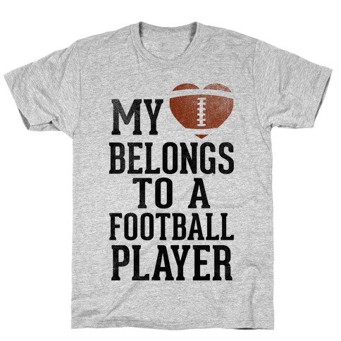 My Heart Belongs to a Football Player (Baseball Tee) T-Shirt