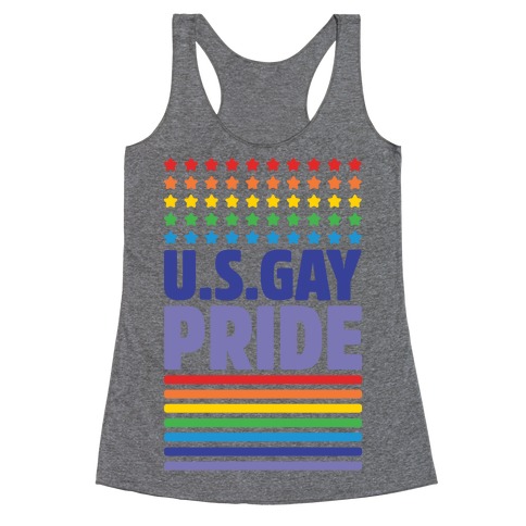 USA Gay Pride Racerback Tank Top