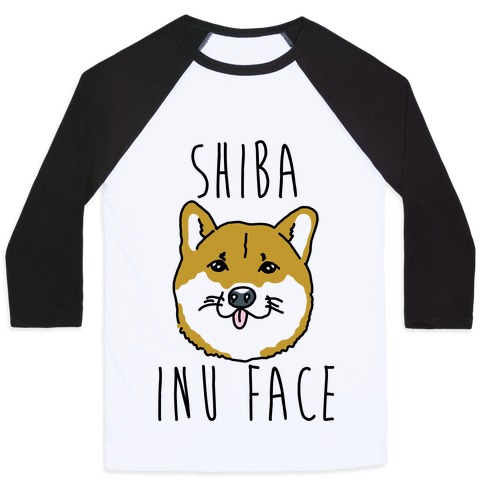 Shiba Inu Face Baseball Tee Lookhuman