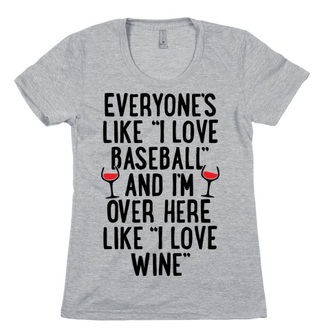 Baseball And Wine Womens T-Shirt