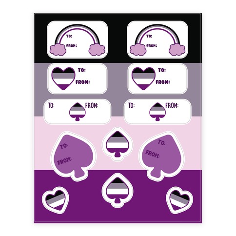 Ace Pride Gift Tags Stickers and Decal Sheet