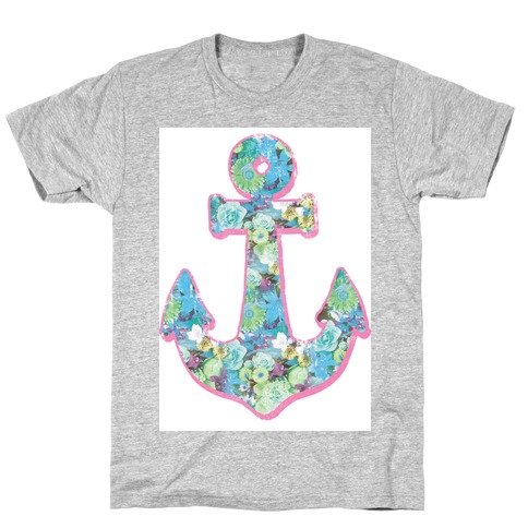 Floral Anchor (Aqua) T-Shirt