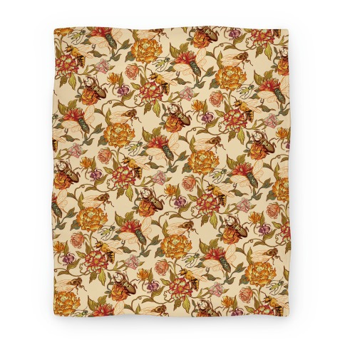 Florals & Hidden Insects Blanket