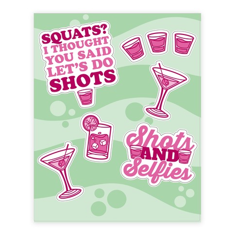 Party Shots Stickers and Decal Sheet