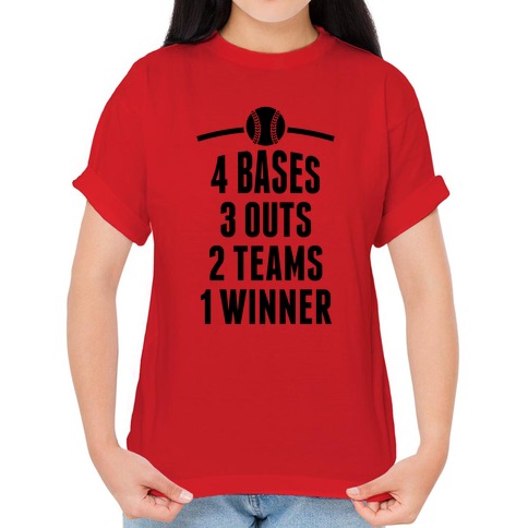 4 Bases, 3 Outs, 2 Teams, 1 Winner (Softball) T-Shirts | LookHUMAN