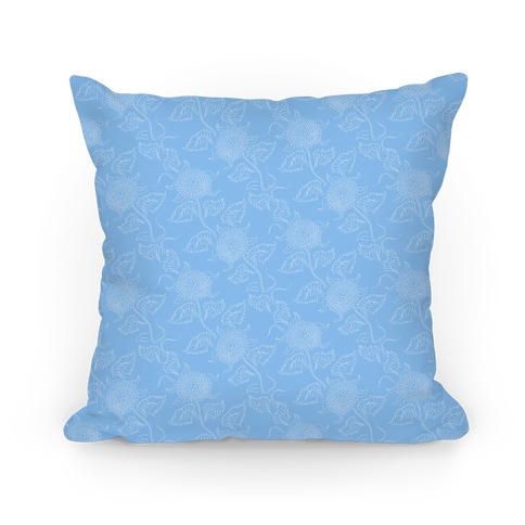 Simple Blue Floral Pattern Pillow