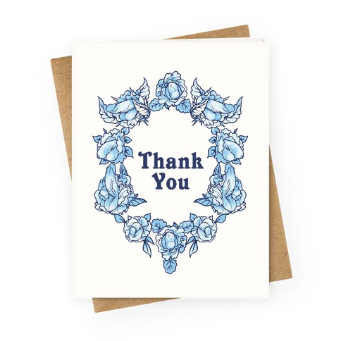 Thank You Floral Penis Greeting Card