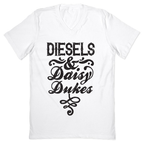 Diesels And Daisy Dukes V-Neck Tee Shirts | LookHUMAN