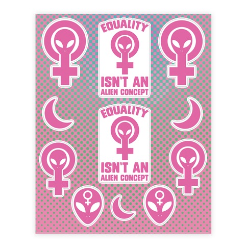 Alien Feminist  Stickers and Decal Sheet