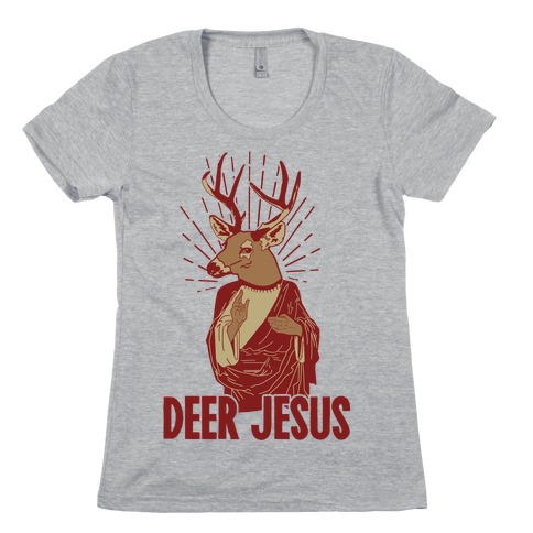 Deer Jesus Womens T-Shirt