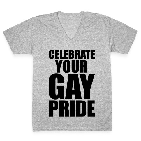 Celebrate Your Gay Pride V-Neck Tee Shirt