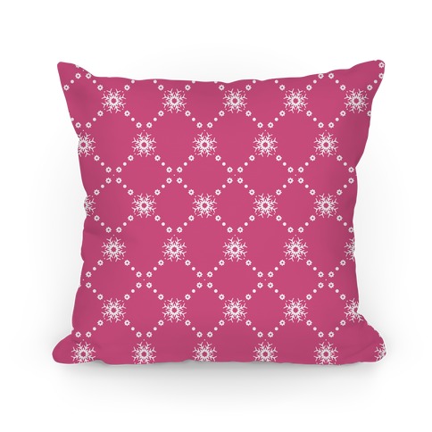Pink Snowflake Pattern Pillow