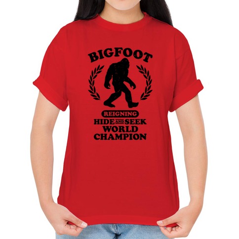 Yeti Mens Shirts, Big Foot Shirts, Hide and Seek Champion, Funny