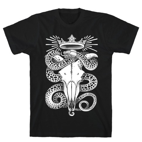 Crowned Serpent Goat Skull T-Shirt