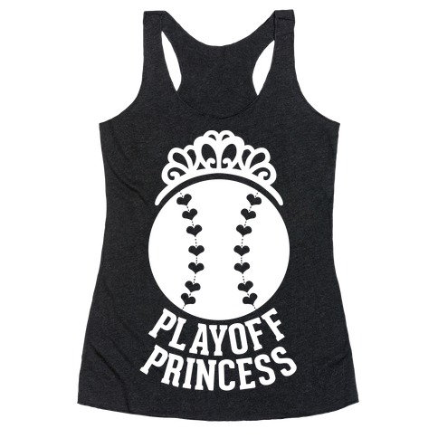 Playoff Princess (Baseball) (White Ink) Racerback Tank Top