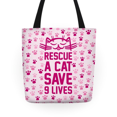 Rescue A Cat Save Nine Lives Tote