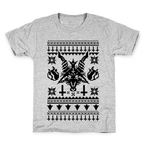 Baphomet Ugly Christmas Sweater Kids T-Shirt