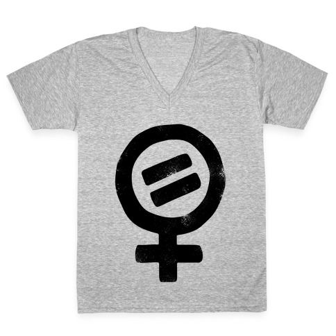 Vintage Women's Rights Logo V-Neck Tee Shirt
