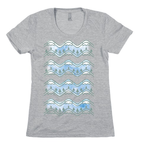 Watercolor Mountains Womens T-Shirt