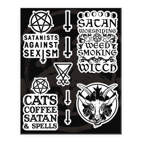 Feminist Satanic Stickers and Decal Sheet