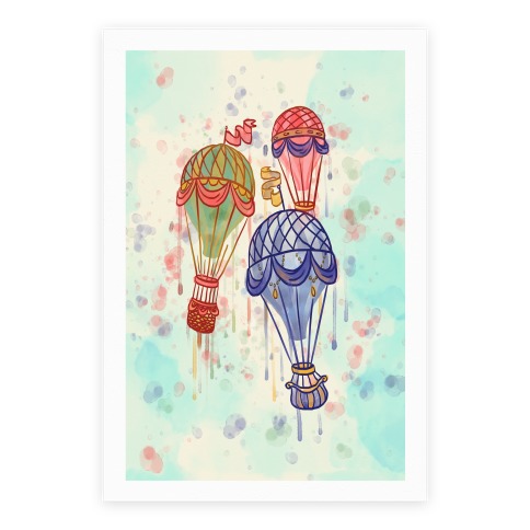 Watercolor Balloon Trip Posters | LookHUMAN