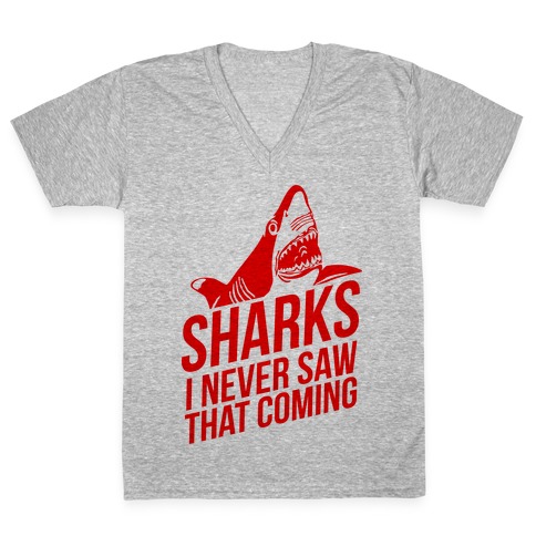 Sharks! V-Neck Tee Shirt