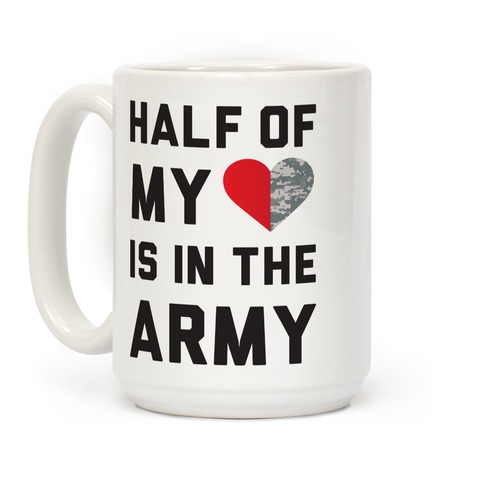 Military Family Hot Tea Mug Military Spouse Half My Heart Is Deployed Coffee Mug Deployment