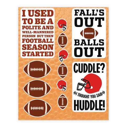 Football Season Stickers and Decal Sheet