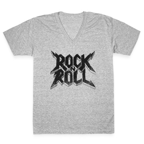 Rock n Roll (vintage) V-Neck Tee Shirt