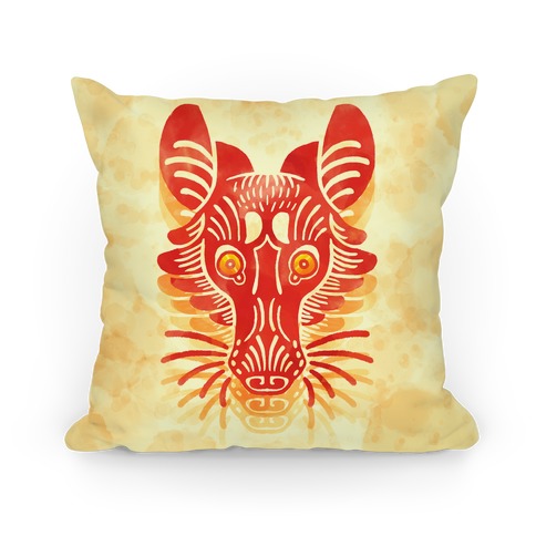 Symmetrical Gilded Fox Pillow
