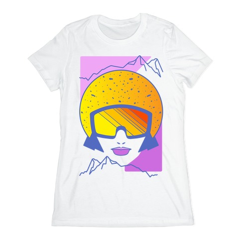 Retro Snowboarding Helmet Womens T-Shirt