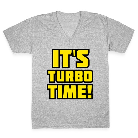 It's Turbo Time V-Neck Tee Shirt