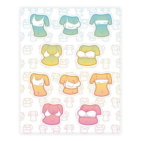 Pastel Boob  Stickers and Decal Sheet