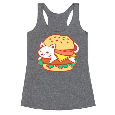 Burger Cat (No Text) Racerback Tank Top