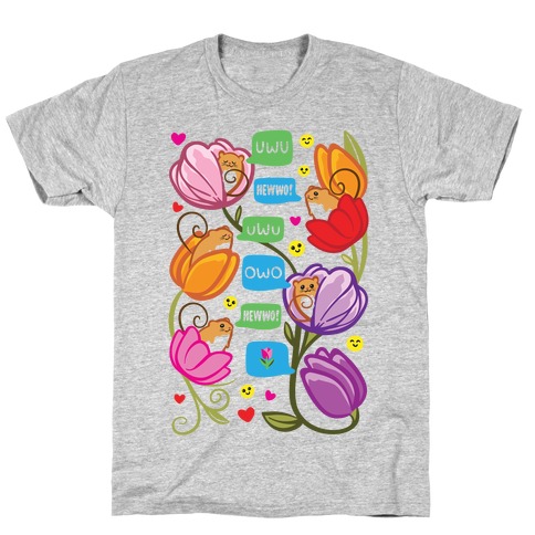 Harvest Mice Emoji Floral Pattern T-Shirt
